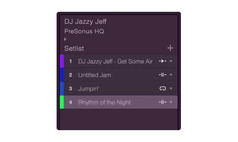Perform with Setlists.